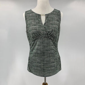 White House Black Market Plaid Sleeveless Tank